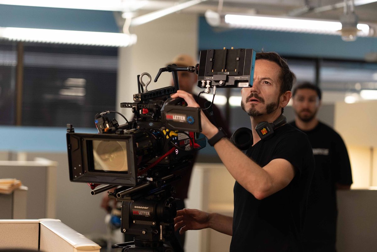 Behind the scenes — director's monitor